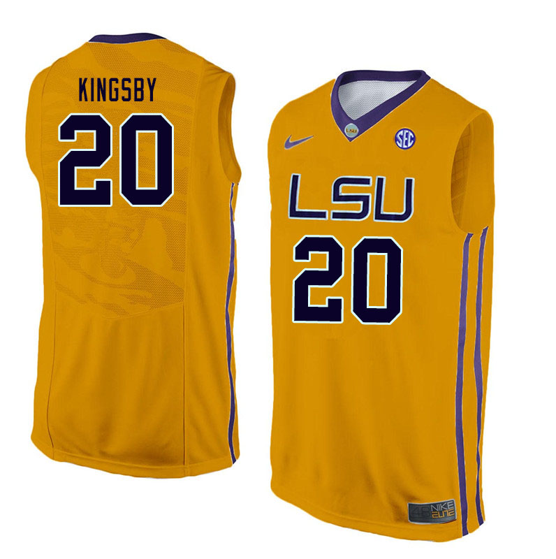 Men #20 Danya Kingsby LSU Tigers College Basketball Jerseys Sale-Gold - Click Image to Close